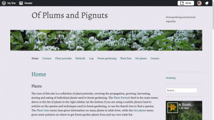 Screenshot of Of Plums and Pignuts website