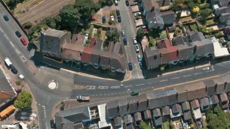 3D satellite view of urban street
