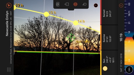 Screenshot of Sun Surveyor app