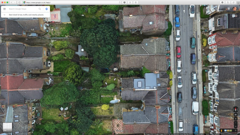Screenshot 2D satellite window, including browser chrome