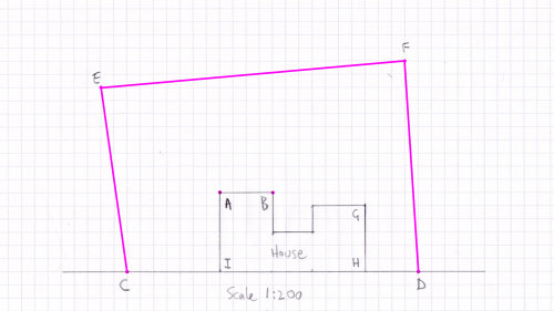 Paper plan, showing triangulation