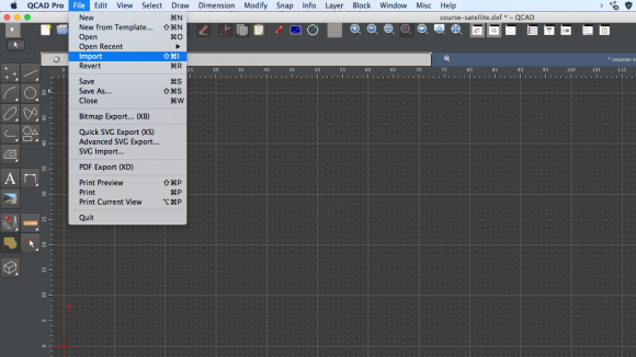 Screenshot of CAD program, showing Import image