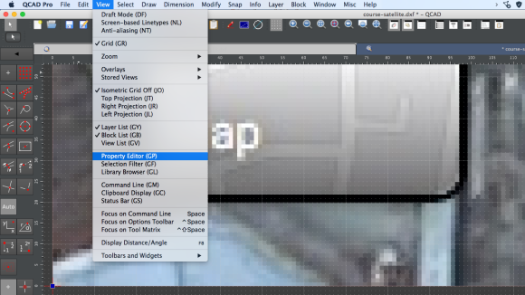 Screenshot of CAD program, showing Property Editor