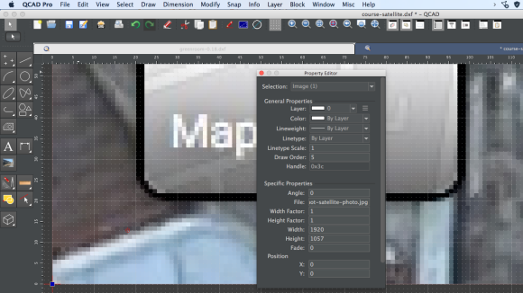 Screenshot of CAD program, showing Property Editor