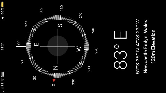 Screenshot iPhone compass app