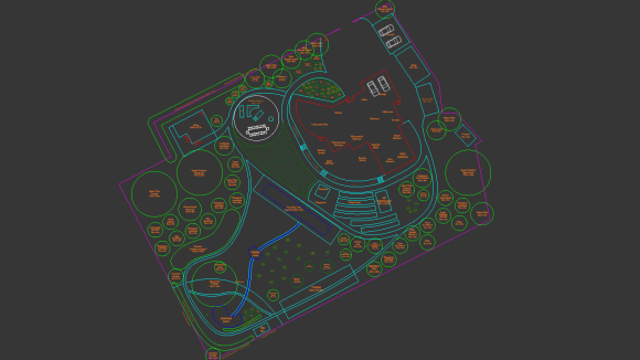 CAD plan of large garden