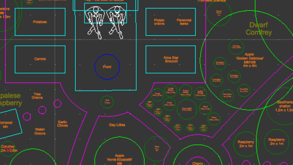 CAD plan of small garden