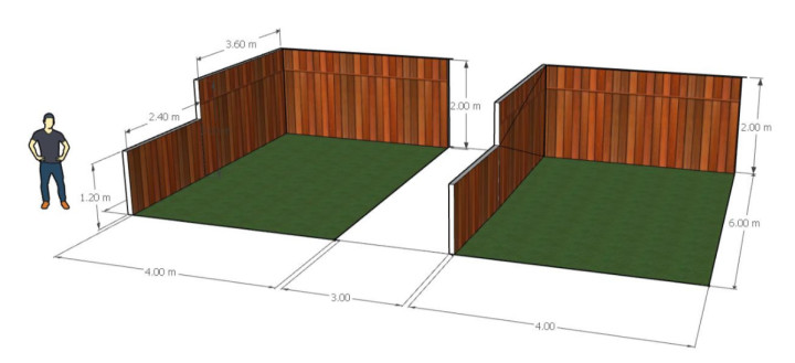 Sketch of show garden dimensions