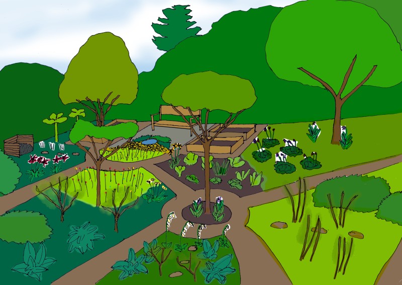Schematic illustration of seating area