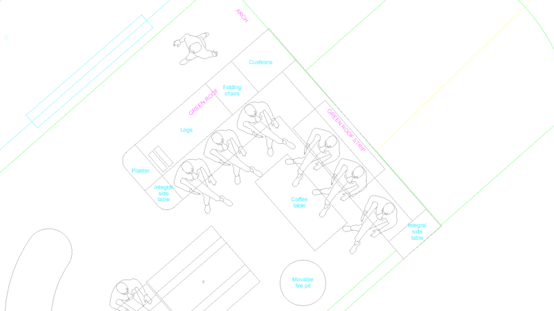 CAD plan of seating area