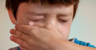 close up of a child crying