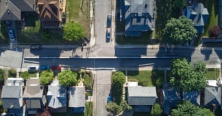 arial view of a neighborhood