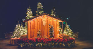 nativity scene with baby Jesus