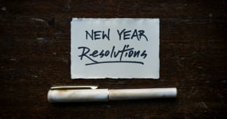 new year's resolution written on a piece of paper