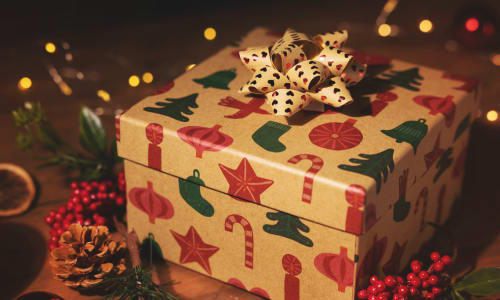 Christmas present with a bow