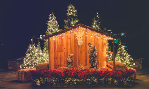 nativity scene with baby Jesus