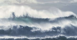 view of ocean during a storm