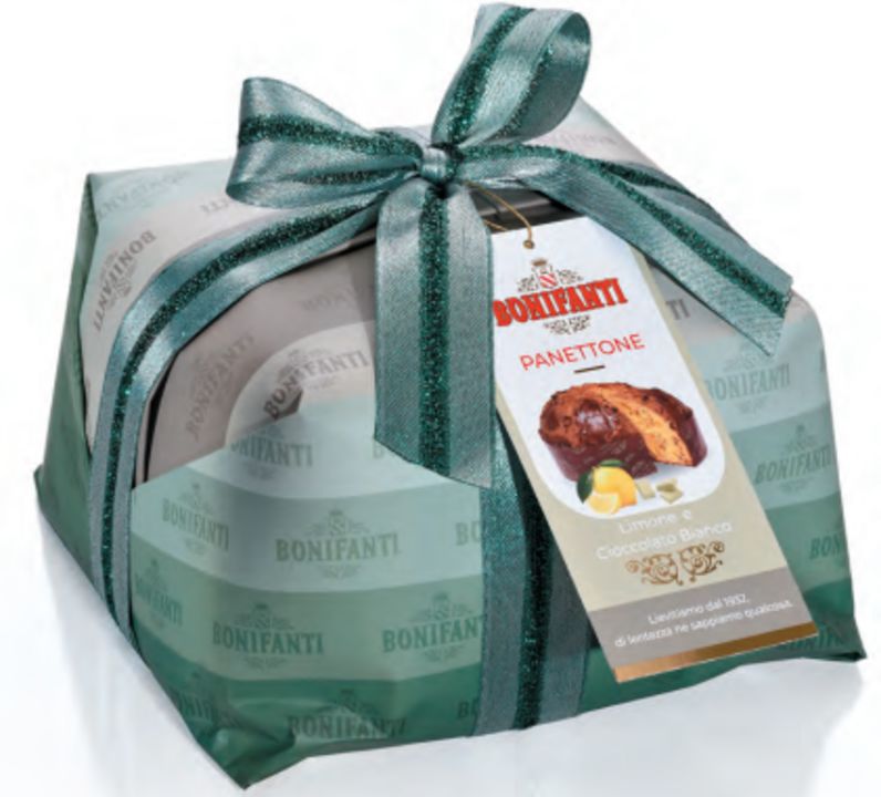 PANETTONE BONIFANTI AL LIMONE A CUBETTI E CIOCCOLATO BIANCO (1 kg)