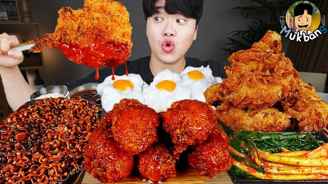 ASMR MUKBANG 직접 만든 양념 치킨먹방! 스테이크 짜파게티 레시피 & 먹방 FRIED CHICKEN AND BLACK BEAN NOODLES EATING SOUND!