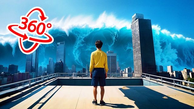 360° VR Tsunami Wave Storm: Dive into the Chaos!