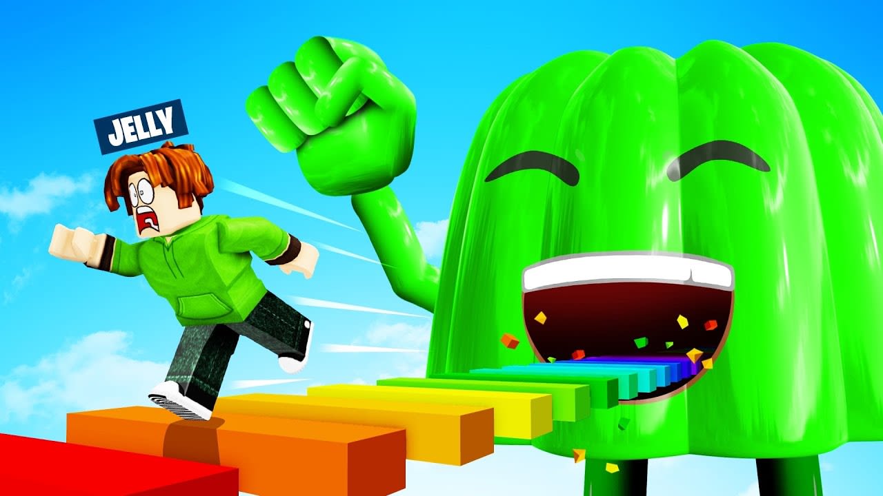 Playing a CRAZY JELLY OBBY In Roblox!