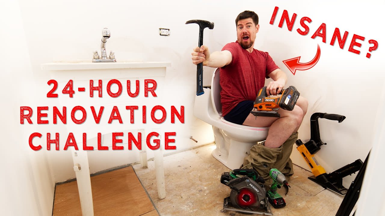 24-HOUR BATHROOM RENOVATION CHALLENGE...Impossible??