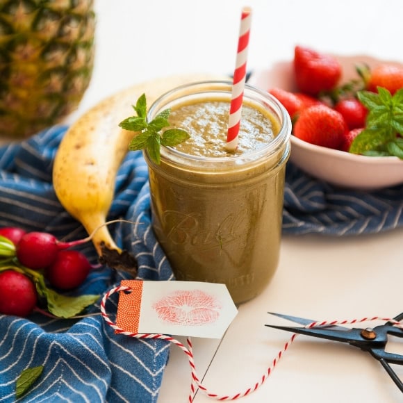 Grüne Smoothies Rezept für Anfänger mit Erdbeeren