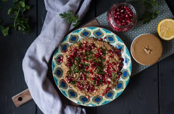 Passt gut zusammen: Baba Ganoush und Granatapfelkerne