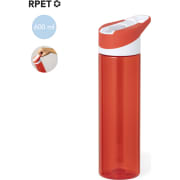 Bidón personalizado RPET con pajita y asa (600 ml)