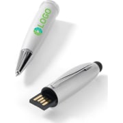 Bolígrafo con USB y puntero táctil personalizado con logo (mín. 100)