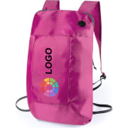 Mochila plegable con cremallera y salida de auriculares