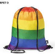 Mochila saco personalizada rainbow RPET multicolor sostenible