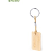 Llavero personalizado de bambú en forma rectangular 