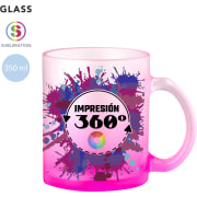 Taza de cristal mate sublimación a todo color en 360º (350 ml)