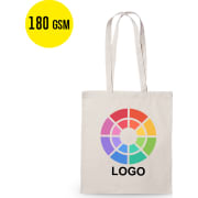 Bolsa feria publicitaria de algodón 100% y 180 g/m²