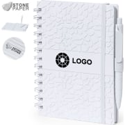 Libreta personalizada eco relieve troquelado con bolígrafo 16 x 18 cm