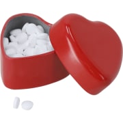 Dispensador metálico corazón de caramelos menta sin azúcar 20g 
