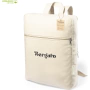 Mochila ecológica de algodón orgánico con bolsillo frontal color natural