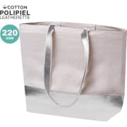 Bolsa personalizada de polipiel metalizada y algodón reciclado 220 g/m2