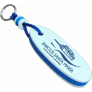 Llavero náutico flotante ovalado en goma EVA personalizado con anillo