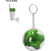 Llavero con cubrevasos de silicona reutilizable para personalizar