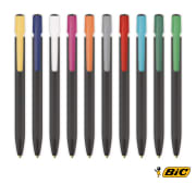 Bolígrafo media clic negro personalizado BIC