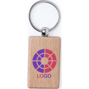 Llavero personalizado de madera natural