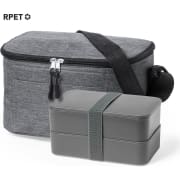 Nevera ideal en poliéster RPET con fiambrera y cubiertos (700 ml)