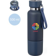 Bidón térmico original de acero inox con vaso y lanyard (550 ml)