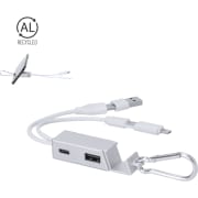 Puerto USB cargador con soporte de aluminio reciclado