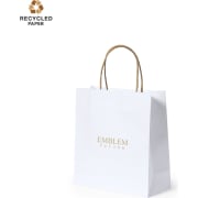 Bolsa personalizada de papel reciclado blanco 22x23x9 cm