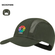 Gorra de microfibra con cierre de velcro y paneles transpirables