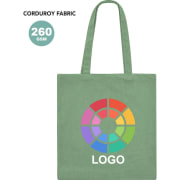 Bolsa publicitaria de poliéster tipo pana y asas reforzadas 260 g/m²