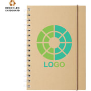 Libreta ecológica de cartón reciclado y cierre elástico 15,5 x 21 cm